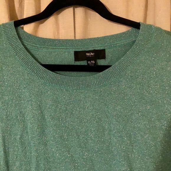 Mossimo Metallic Green Pullover Sweater Women’s XL - Picture 8 of 11